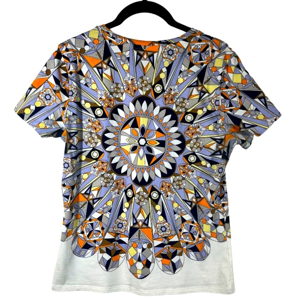 Tory Burch KEATON Geometric Logo Tee T-Shirt Cotton Small